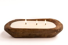 Red Barn Wood Dough Bowl Candle | 100% Natural Soy Wax & Essential Oils, Odor El