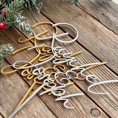 Brown Wedding Cake Toppers Personalized Name Mirror Bride Groom Mr Mrs Initials