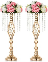 2 Pcs Crystal Flower Stand Wedding Centerpieces for Tables, 21.7in/55cm Tall …