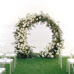 Rust-proof Round Wedding Arch Metal Hoops Backdrop Stand Gorgeous Garden Arbor