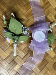 Ansofi Purple & White Corsage And Boutonniere