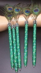 Weddings Peacock Feather Pen Favors ,Sweet16,Quinceañera,Recuerdos,12 pcs