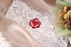 Yoption Heart Wax Seal Stickers, 50pcs Metallic Wine Red Self-Adhesive Envelo…