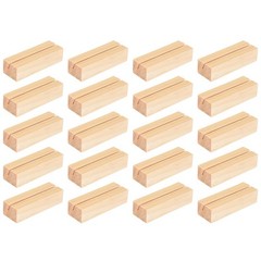 20 Pieces Wood Place Card Holders, Wooden Table Number Holder Stand Clamps3948