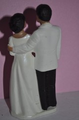 Vintage Coast Novelty Bride & Groom Wedding Cake Topper 1984 *REPAIRED*