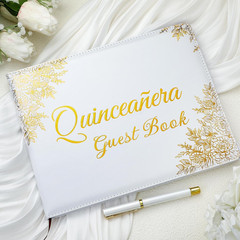 Quinceañera Guest Book with Pen 11 X 8 Inch Libro De Firmas Para 15 Años Quincea