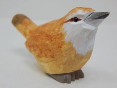 Wren Bird Cake Topper Bride Groom Love Wedding Engagement Carved Wood Statue