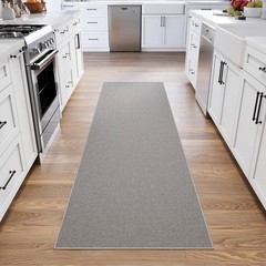 Machine Washable Modern Solid Design Non-Slip Rubberback 3×10 Traditional Runner