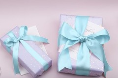 1 1/2 Inch Solid Satin Ribbon, 100 Yards Double Faced Satin for Wathet blue