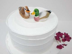 Mallard Duck Bird Cake Topper Bride Groom Love Wedding Engagement Wood Statue