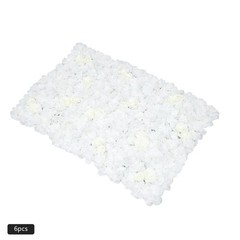 6 Pieces Artificial Flower Wall Panel, White Flower Backdrop Wall Decor
