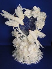 New Elegant Wedding or Anniversary Kissing Love Doves Cake topper #318