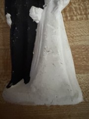 Antique Wedding Chalkware Cake Topper 1950s