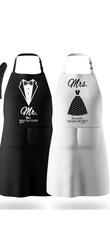 Wedding Gifts Engagement Gifts for Couples Mr and Mrs Aprons for Couples Gifts