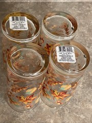Royal Norfolk Libbey Fall Autumn Leaves 16oz Glasses – Set of 4