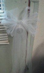 BOWS GAZEBO CHAIRS &PEWS 10 WHITE WITH BLING AS PICTURED RUSH ORDER SALE SALE