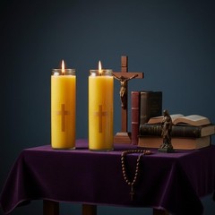 Mosroad 4 Packs Beeswax Prayer Candles 7 Day Devotional Candles In Glass 100