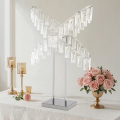 X-Shaped Crystal Flower Stand,Flower Stand Decoration for Wedding/Birthday/Party