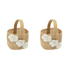 4Pcs Portable Burlap Candy Baskets Khaki Linen Wedding Storage Holders