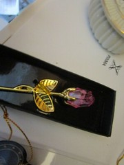 Choice Crystal Gold Stem Pink Rose Bridal Shower Wedding Favor!!