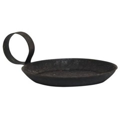 NEW PRIMITIVE BLACK Pillar Candle Holders 2 pcs w/ Handles Metal Country Western