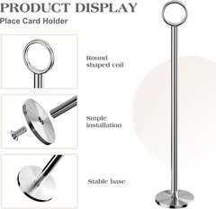 Versatile Table Sign Stands – Silver, Pack of 12