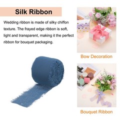 3 Rolls Chiffon Ribbon 1-1/2″ 10Yard Cream/Sage Green/Jean Blue