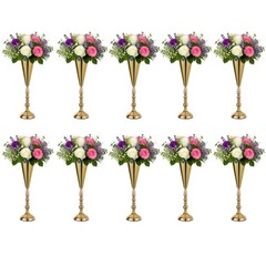 4/6/10x Gold Vase Metal Wedding Tabletop Centerpiece for Artificial Flower Decor