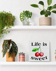 Summer Cherry Wooden Sign Life is Sweet Cherry Wooden Sign Art Blocks Desk De…