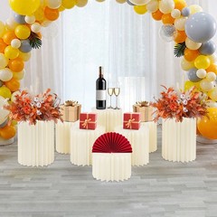8 Pcs Foldable Paper Column Display Stands, Round Cylinder Wedding Flower Stands