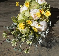 Romantic Peony Wedding Bride Bouquet Garden Waterfall Sagging Simulation Flower
