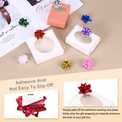 100Pcs 1.5″ Mini Star Gift Bows Metallic Bows Matte Gold
