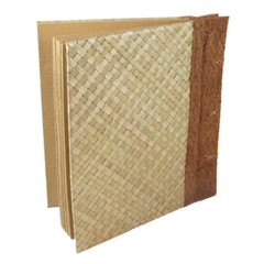Palm Leaf Photo Album Scrapbook Handcrafted with Cinnamon 9″ x 9.75″ x 1.25