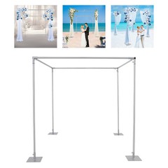 10FT Adjustable 4 Post Height Canopy Mandap Hardware Kit Wedding Party Stand