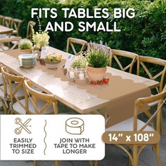 Gold Plastic Disposable Table Runner. 5 Pack 14 x 108 inch. ScallopTable Runn…