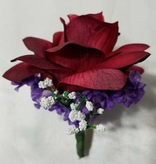 Burgundy Purple White Rose Calla Lily Bridal Wedding Bouquet Accessories
