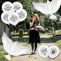 Piriuuo White Dove Memorial Balloons Set – 20 & 3 12 Inches,