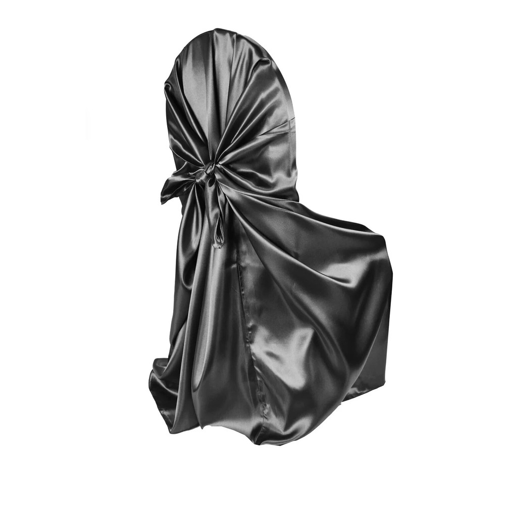 30 BLACK SATIN UNIVERSAL CHAIR COVERS for Wedding Reception Party Decorations