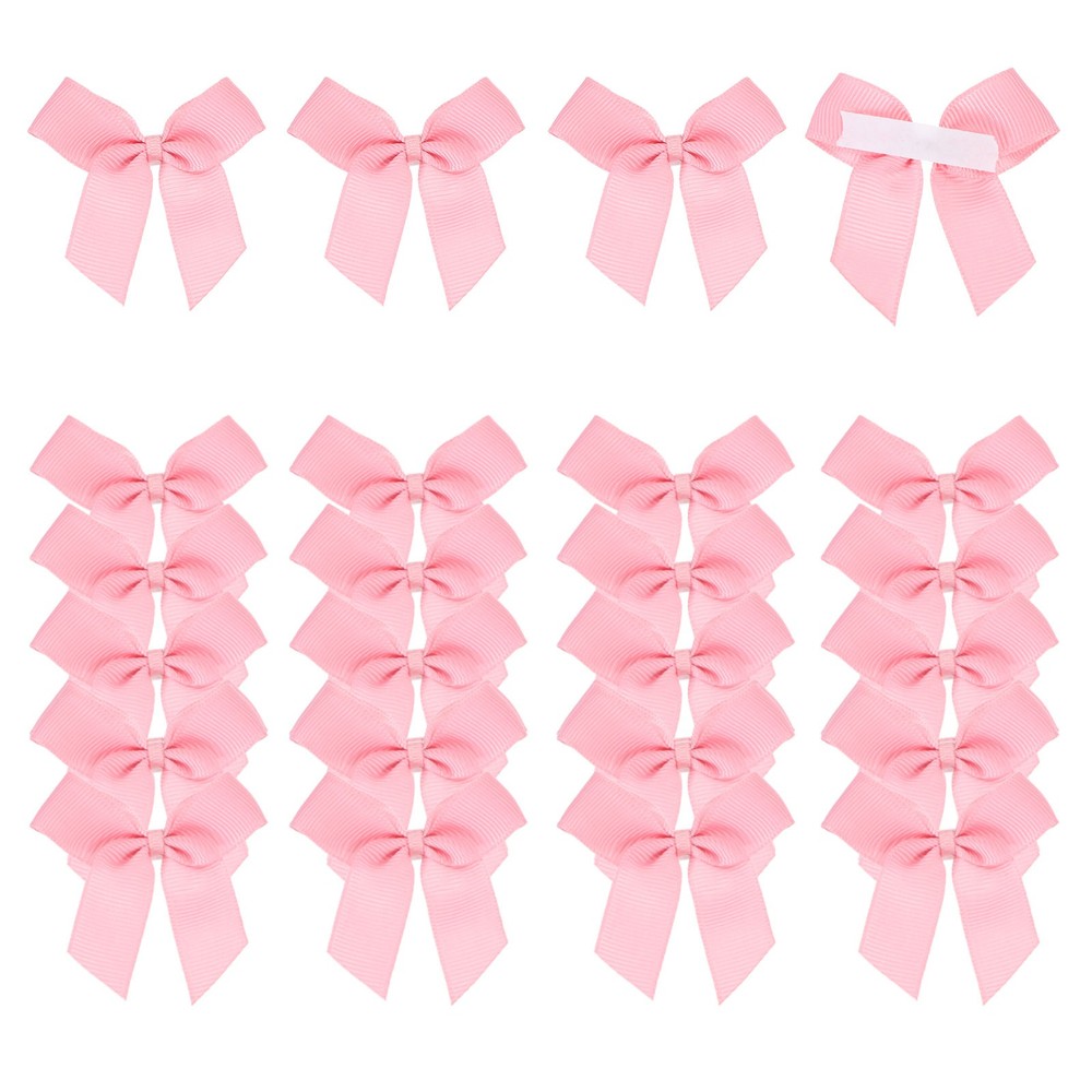 24Pcs Mini Grosgrain Ribbon Bow 2″ Self Adhesive Flower Bows Dark Pink