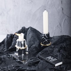 Luxurious Marble Candle Holders Black Candlestick Holders, Set of 2 for 3/4″ …
