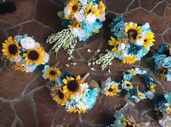 Sunflower wedding flowers package bridal bouquet decorations 9 bouquets