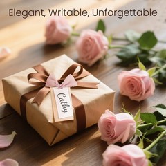 20 PCS Blank Name Place Cards Dusty Pink Ribbon Wedding Seating 3.94×2.17 In