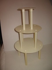Vintage 3 Tier Cake Stand Separator Plates Pillars Bells 1965 Coast Novelty USA