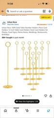 Urban Deco 16-Pack Gold Table Number/Place Card Holders 8 inches Steel Wedding