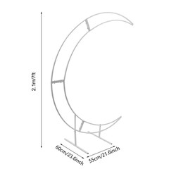 7ft White Metal Crescent Moon Wedding Arch Stand Curved Flower Balloon Frame