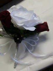 BURGUNDY Black And White Bouquet With Bout.