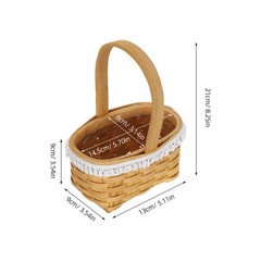 Natural Wood Flower Basket with Handle for Wedding and Everyday Floral Display