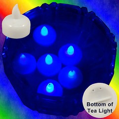 NEW 18 Blue Led Floating Floral Tea Light Candle for Wedding Centerpiece Decor