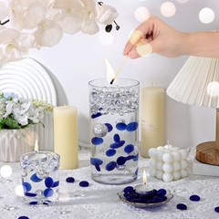 Glass Beads for Vases Glass Marbles Bulk for Vases, Flat 0.8LB Deep Blue