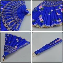 Miayon 10pcs Floral Folding Hand Fan Vintage Retro Silk Multicoloured